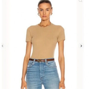 Redone X Hanes 90’s ribbed cap sleeve tee in sand